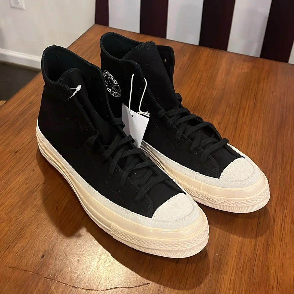 Converse Chuck 70 High All Star Shoes Sneakers black egret new Mens Size 10 - Picture 2 of 14